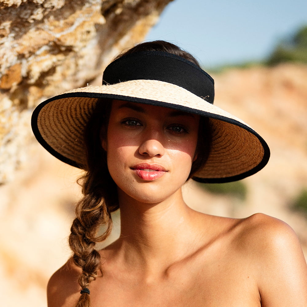 Barts Tambou mit erweiterter Krempe Sonnenschild aus Raffia Stroh - Natur