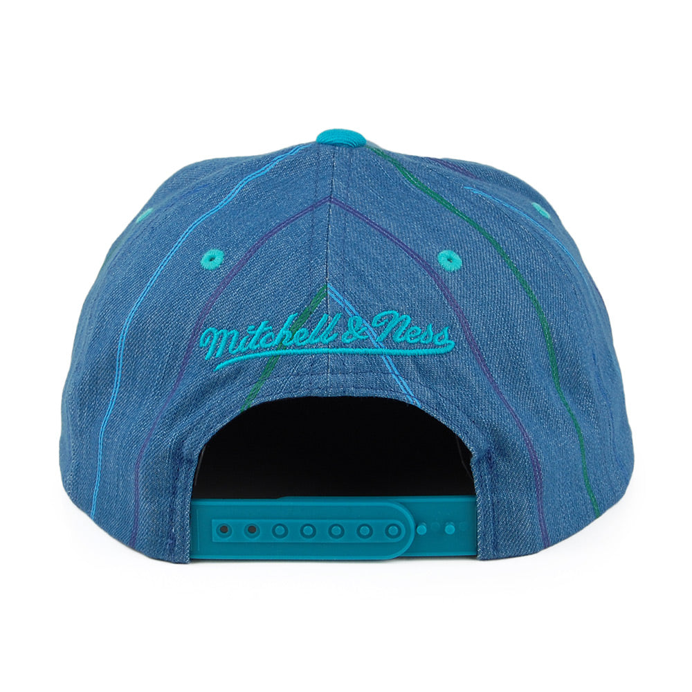 Mitchell & Ness Charlotte Hornets Snapback Cap - Denim Pinstripe - Petrol