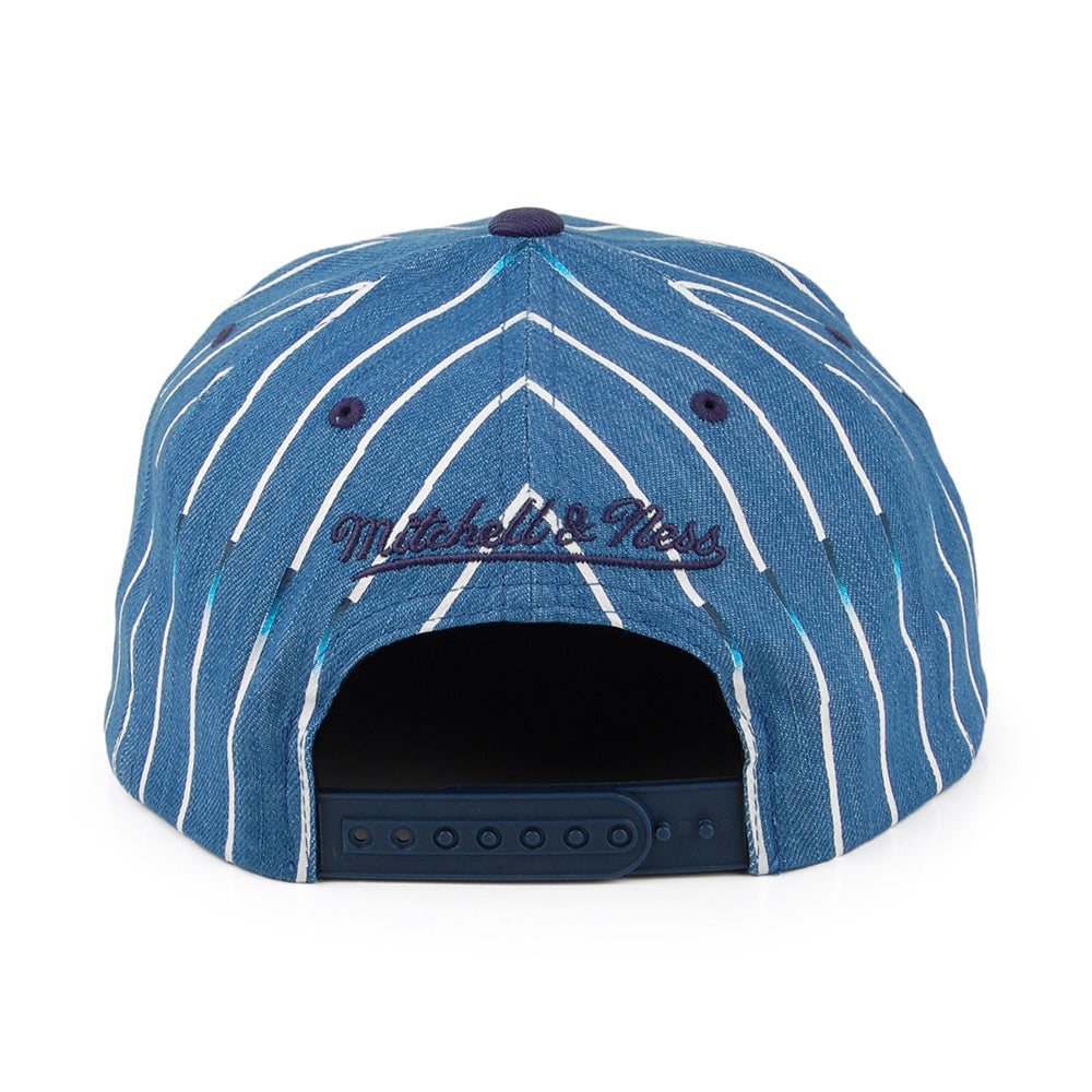Mitchell & Ness Houston Rockets Snapback Cap - Denim Pinstripe - Marineblau