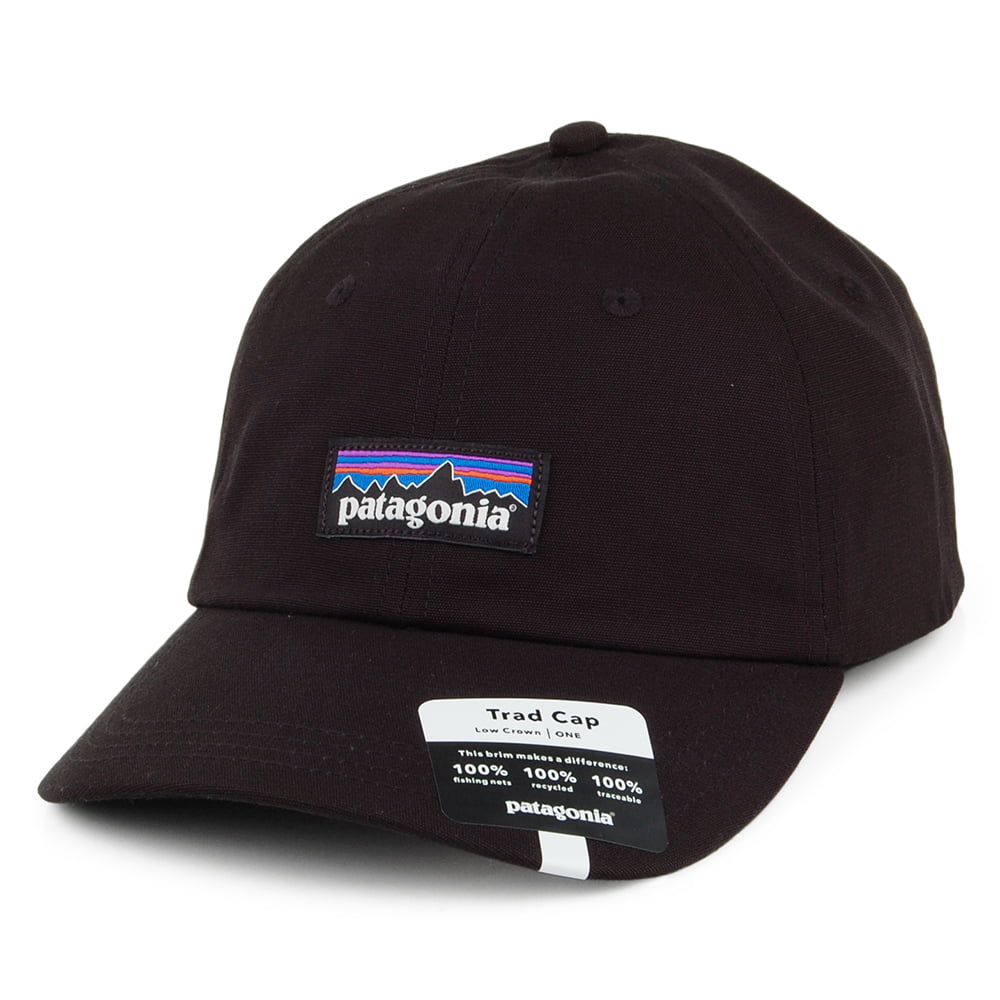 Patagonia P-6 Label Trad Baseball Cap aus organischer Baumwolle - Schwarz