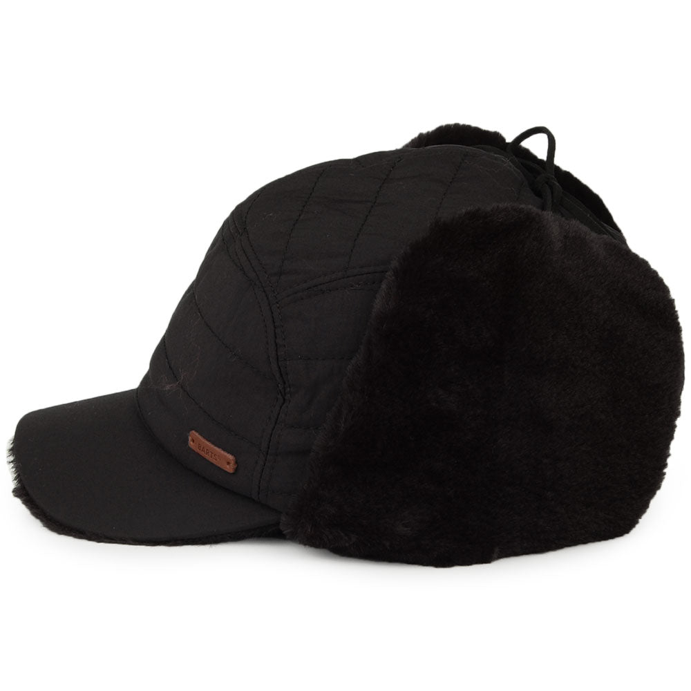 Barts Meddison Kunstfell Ohrenklappen Baseball Cap - Schwarz