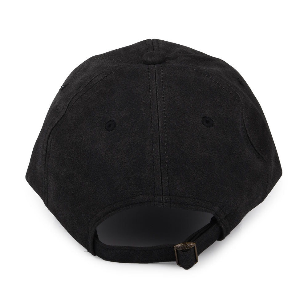 Dorfman Pacific Unstrukturierte Verwitterte Kunstleder Baseball Cap - Schwarz