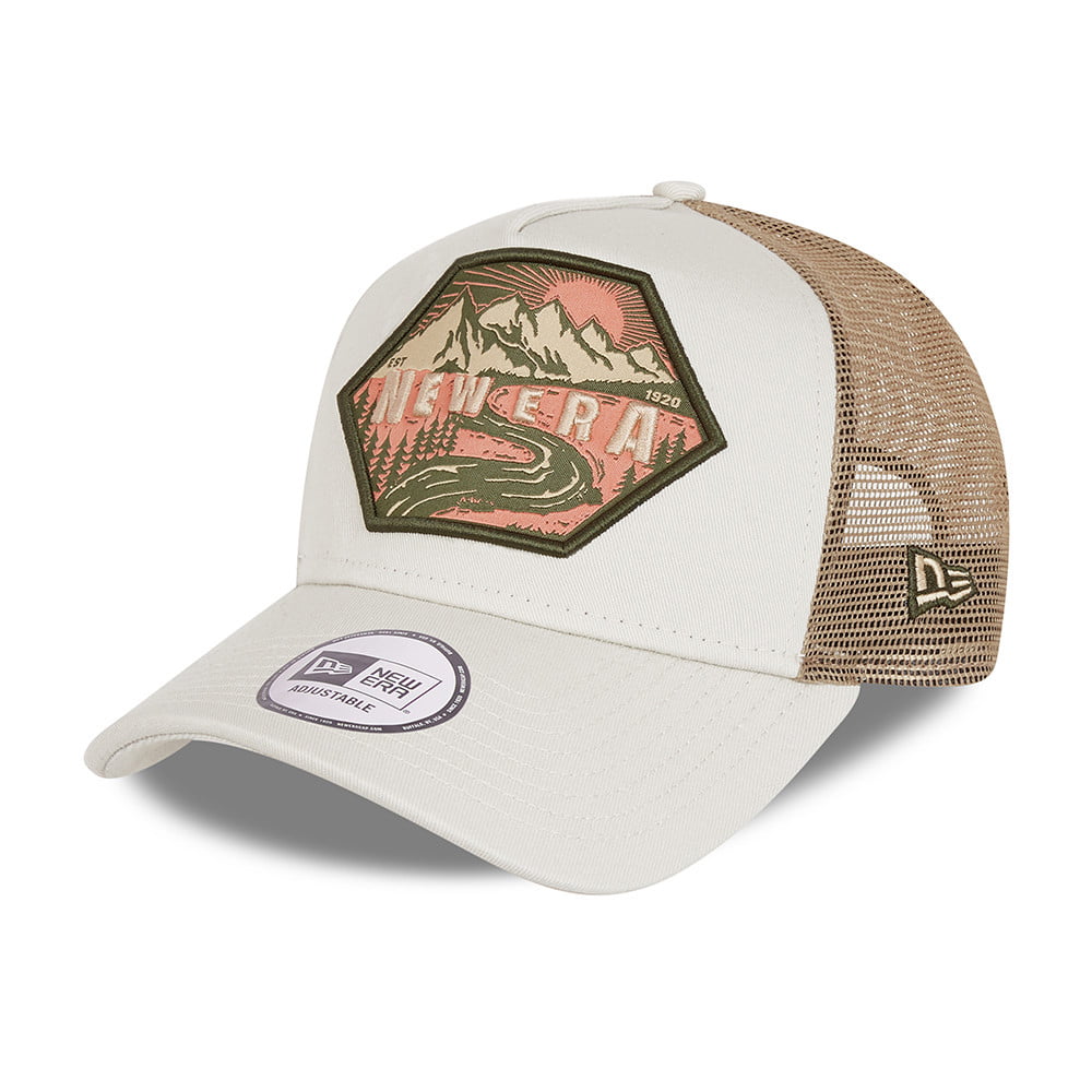 New Era Outdoor Patch Trucker Cap - Steingrau
