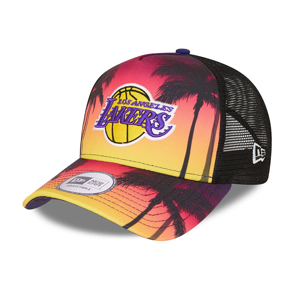New Era A-Frame L.A. Lakers Trucker Cap - NBA Summer City - Schwarz-Multi