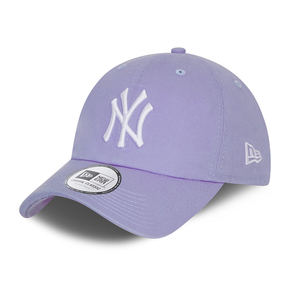 New Era 9TWENTY New York Yankees Baseball Cap - MLB Washed Casual Classic - Lavendel