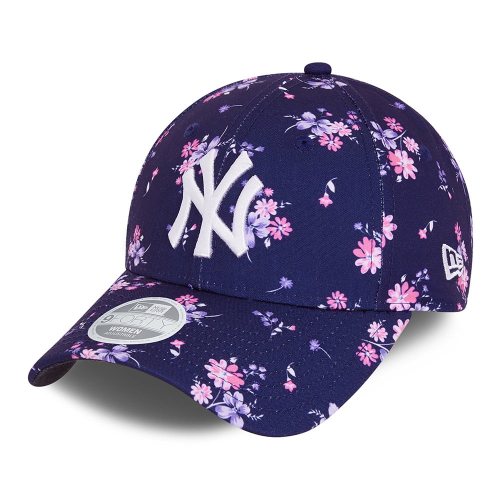 New Era Damen 9FORTY New York Yankees Baseball Cap Floral - Marineblau