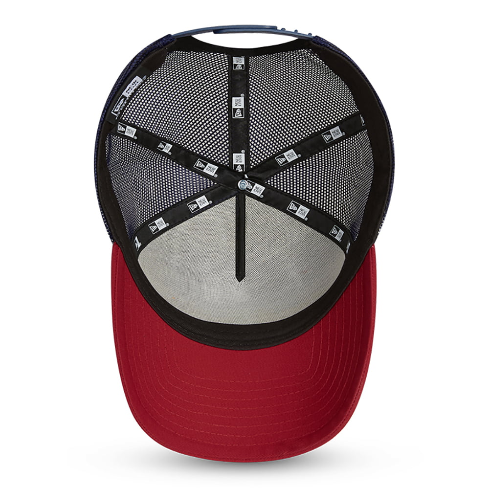 New Era 9FORTY Atletico Madrid Trucker Cap - Rubber Logo - Marineblau-Rot