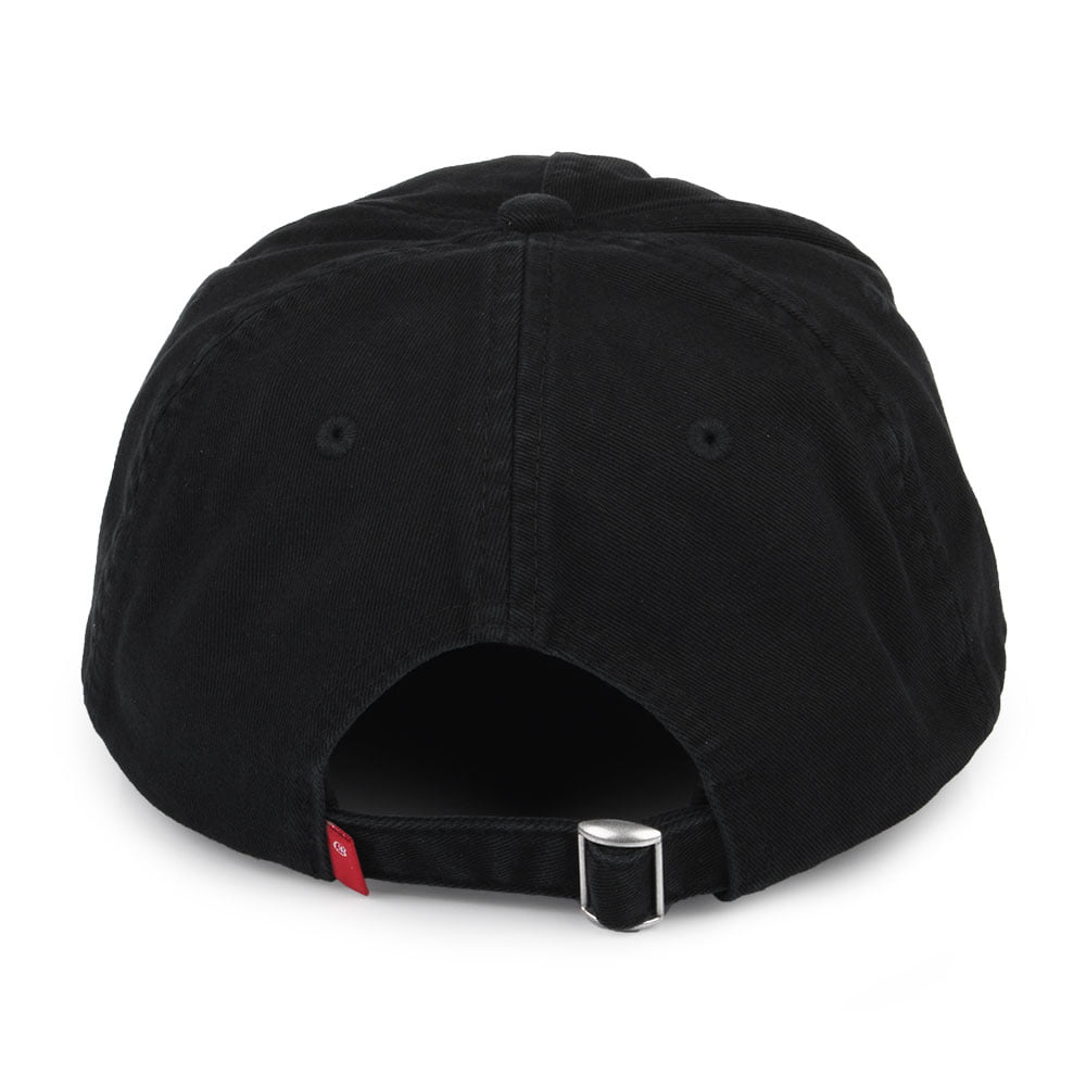 Levi's Debossed Big Batwing Verwaschene Baseball Cap mit leerem Etikett - Schwarz