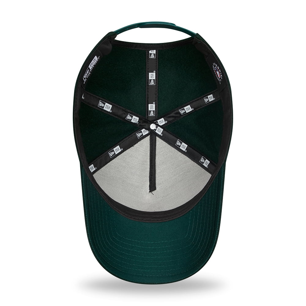 New Era 9FORTY Oakland Athletics Baseball Cap - MLB Melton E-Frame - Dunkelgrün