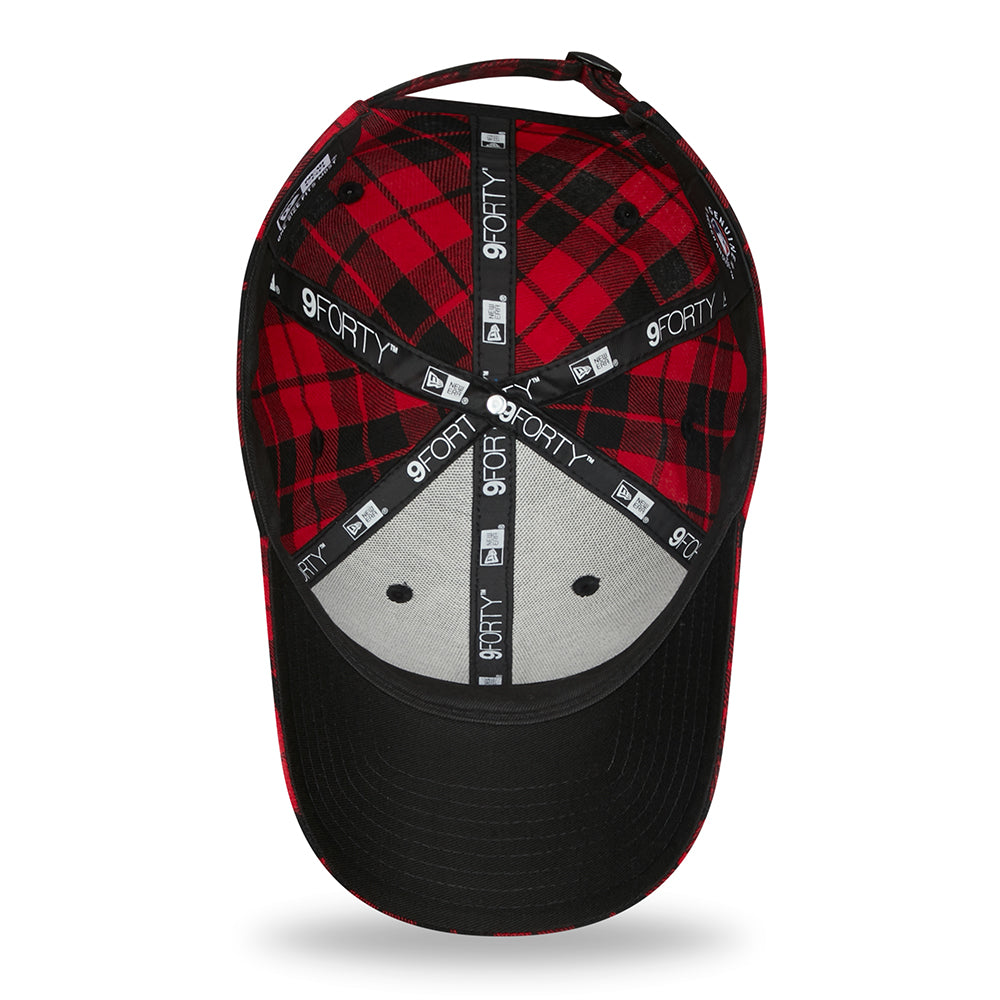 New Era 9FORTY New York Yankees Baseball Cap MLB Check - Schwarz-Rot