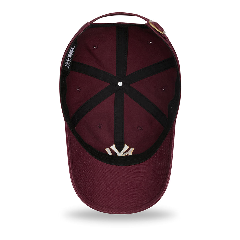 New Era 9TWENTY New York Yankees Baseball Cap - MLB League Casual - Verwaschenes Kastanienbraun