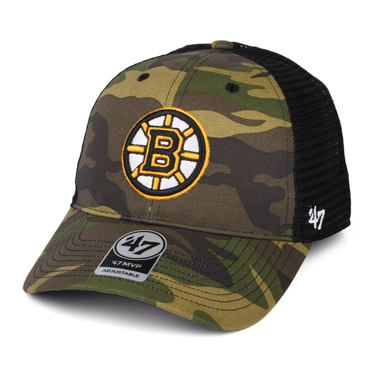 47 Brand Boston Bruins Trucker Cap - NHL Camo Branson MVP - Tarnfarben