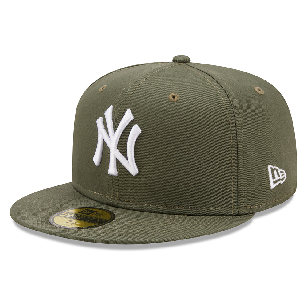 New Era 59FIFTY New York Yankees Baseball Cap - MLB League Essential - Olivgrün-Weiß