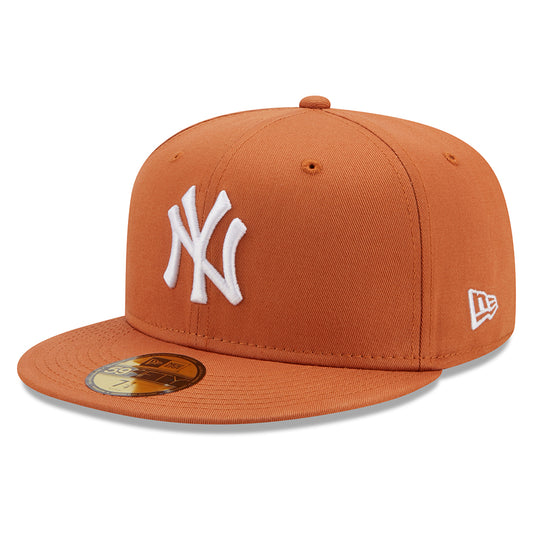 New Era 59FIFTY New York Yankees Baseball Cap - MLB League Essential - Toffee-Weiß