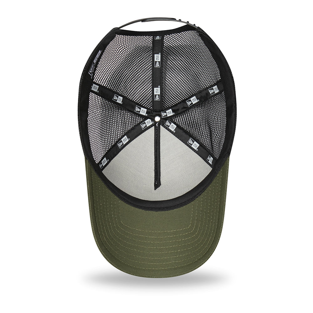 New Era A-Frame Wakiki Beach Trucker Cap - Location Icon - Olivgrün-Weiß