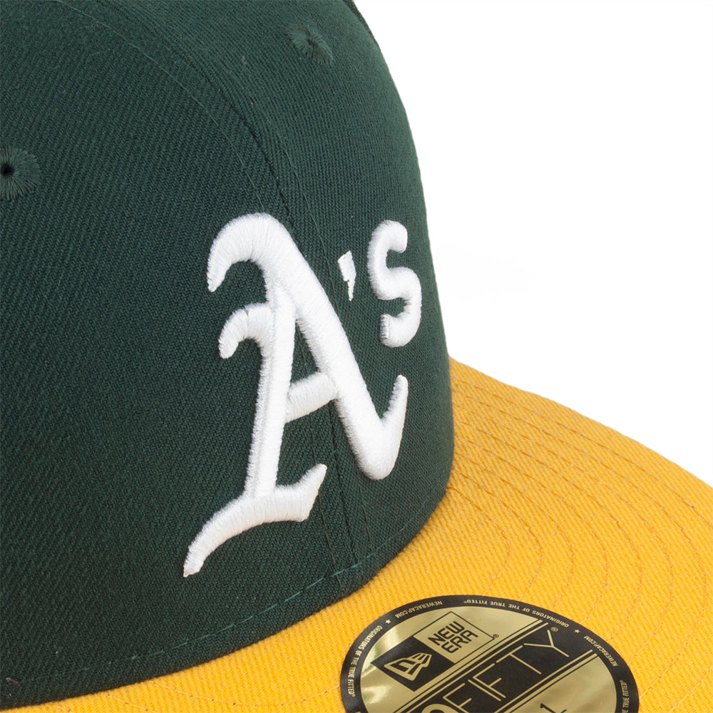 New Era 59FIFTY Oakland Athletics Baseball Cap - MLB On Field AC Perf - Grün-Gelb