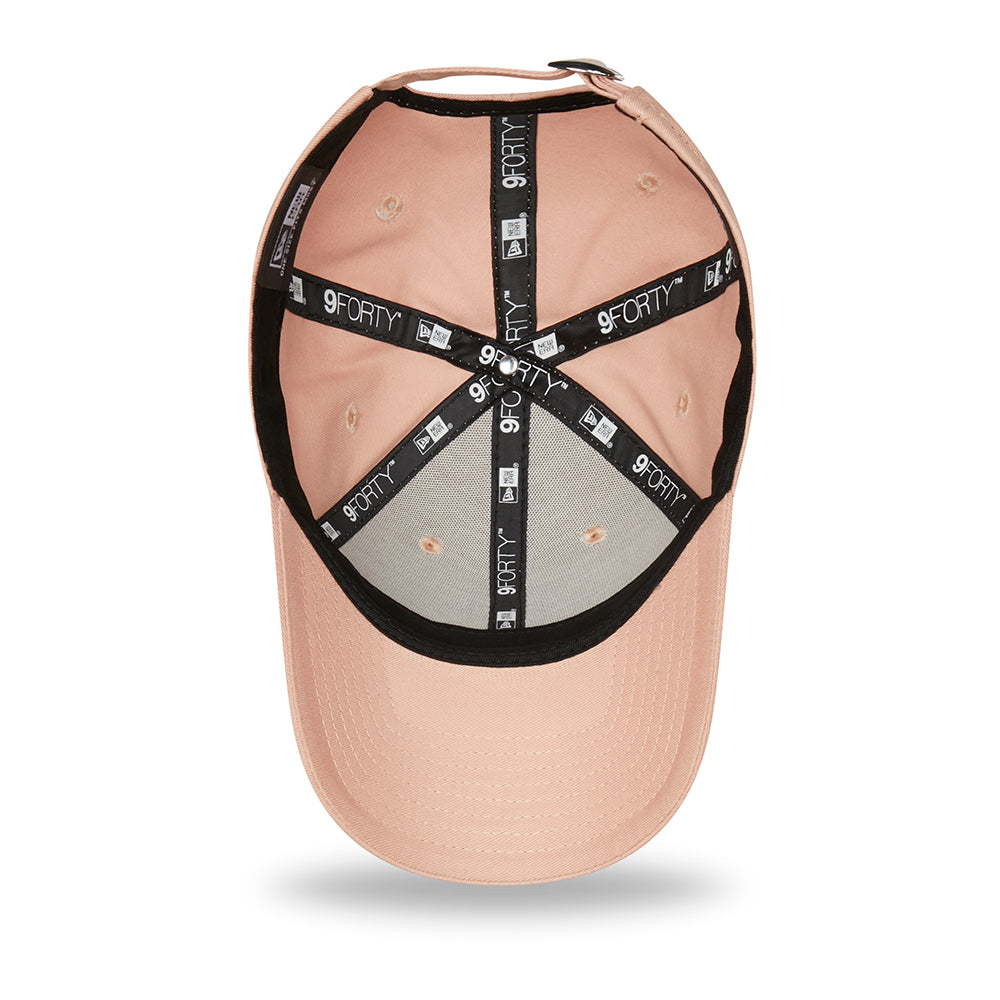 New Era Damen 9FORTY L.A. Dodgers Baseball Cap - MLB Metallic Logo - Hellrosa-Silber