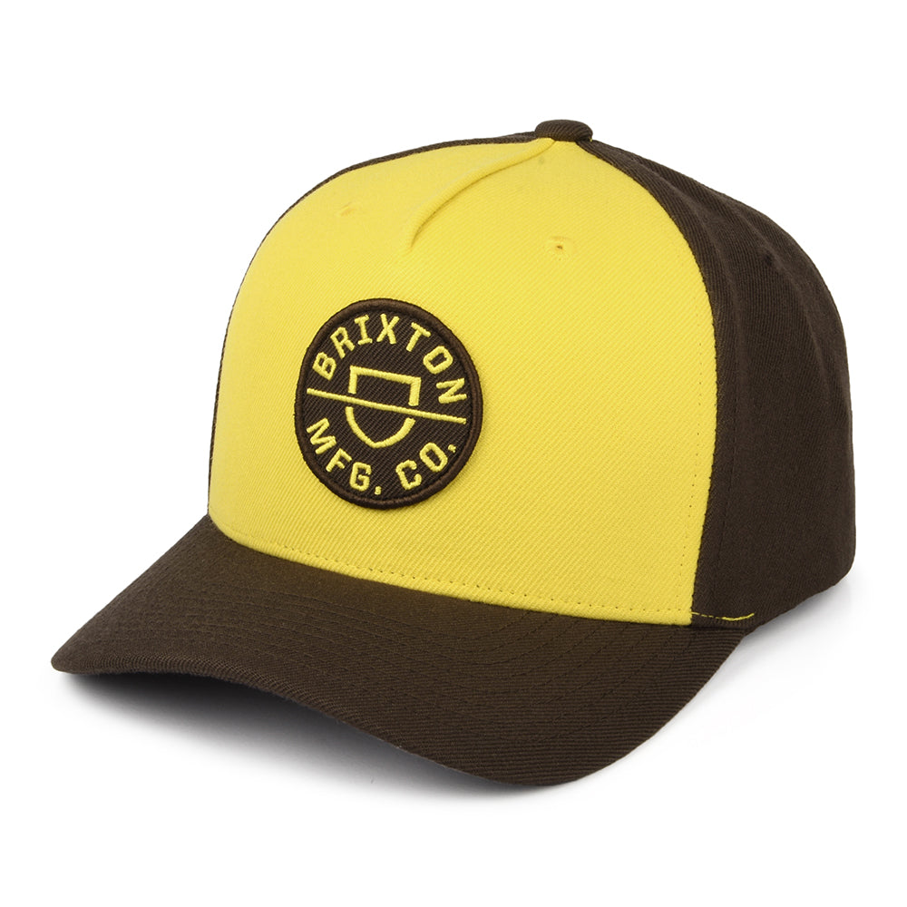 Brixton Crest C NetPlus MP Snapback Cap - Gelb-Braun