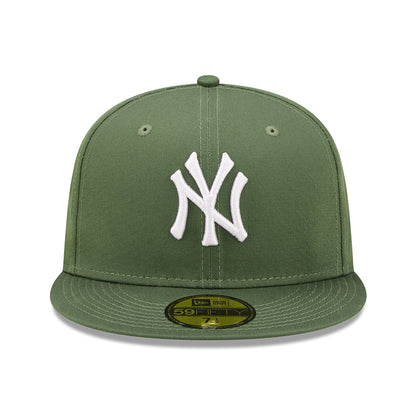 New Era 59FIFTY New York Yankees Baseball Cap - MLB League Essential - Olivgrün-Weiß