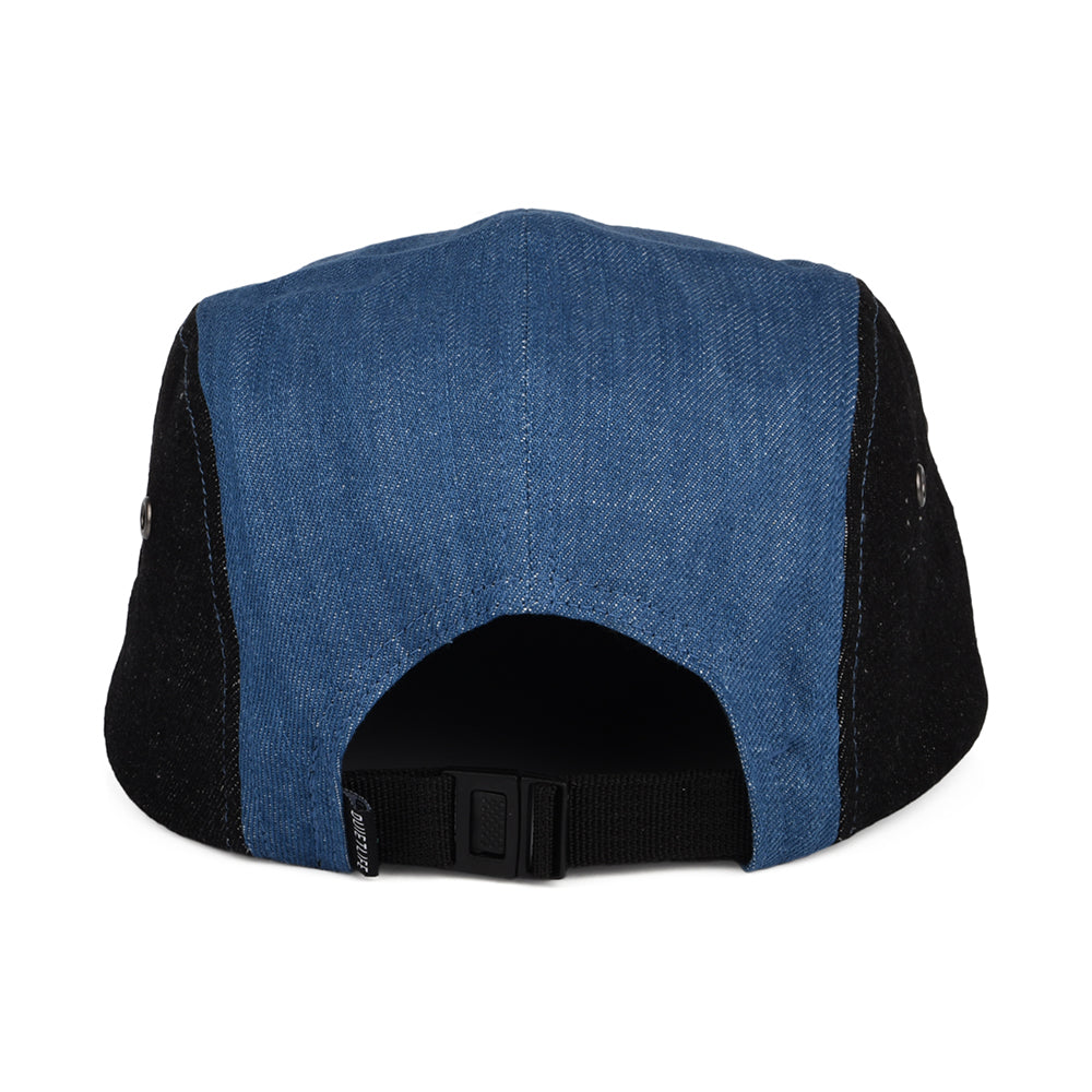 The Quiet Life Denim 5 Paneelen Cap Patchwork - Denim-Schwarz