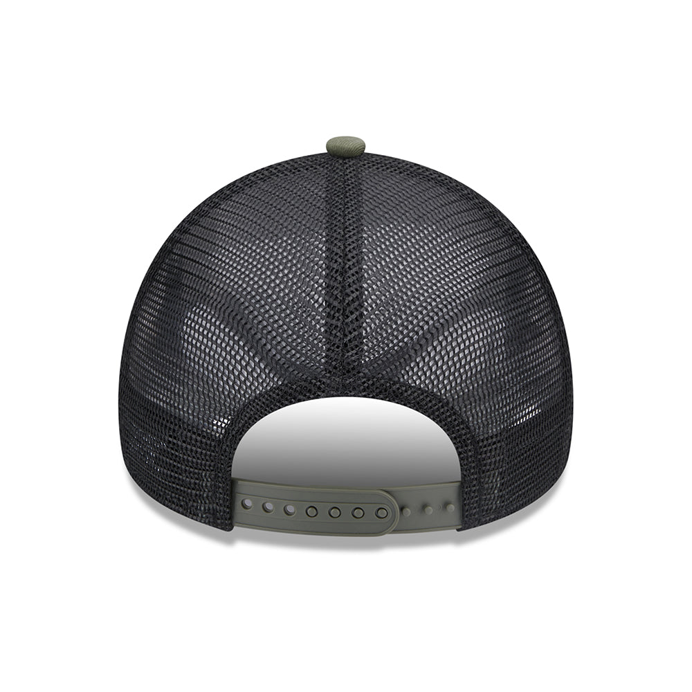 New Era A-Frame Chelsea FC Trucker Cap - Seasonal Lion Crest - Olivgrün-Schwarz