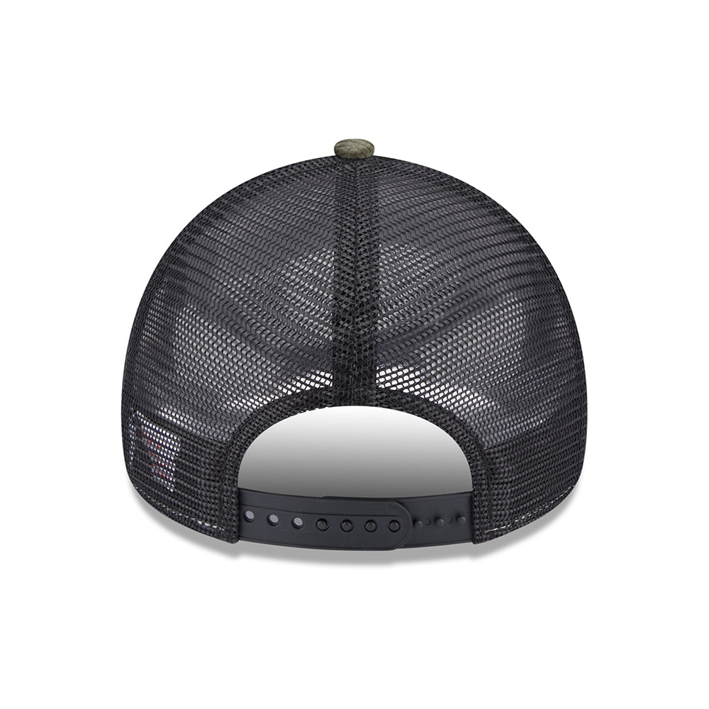 New Era A-Frame Kord Trucker Cap - Olivgrün-Schwarz