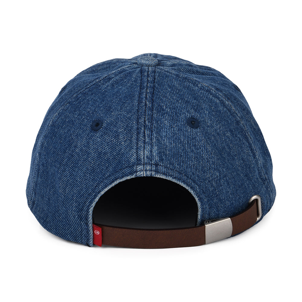 Levi's Essential Denim Baseball Cap mit leerem Etikett - Blau