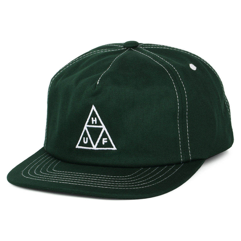 HUF Triple Triangle Unstrukturierte Snapback Cap - Kieferngrün-Weiß