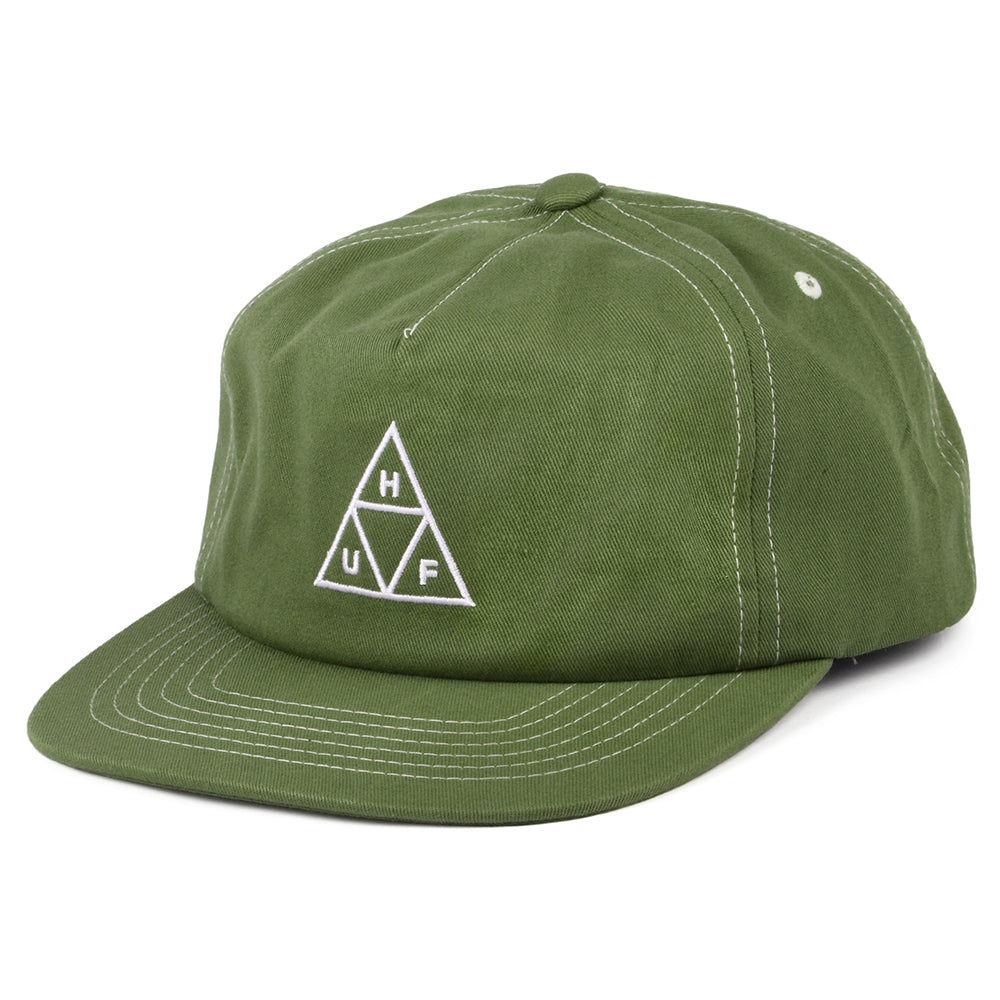 HUF Triple Triangle Unstrukturierte Snapback Cap - Hellolivgrün-Weiß