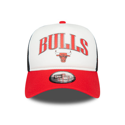 New Era A-Frame Chicago Bulls Trucker Cap - NBA Retro - Weiß-Rot-Schwarz