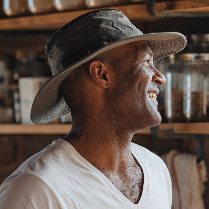 Tilley TMH55 Mash Up Packbarer Sonnenhut aus Baumwolle & Hanf - Braun