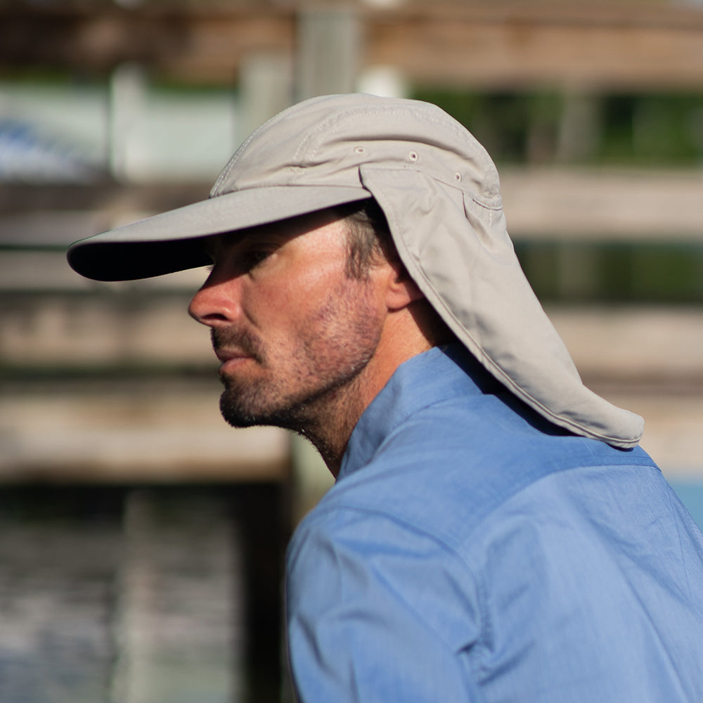 Dorfman Pacific Cap mit Nackenschutz - Khaki