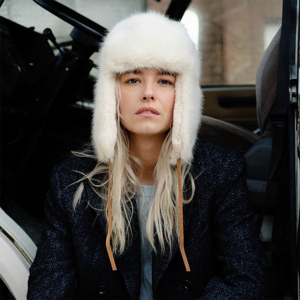 Barts Lucerne Bomber Kunstfell Fliegermütze - Weiß