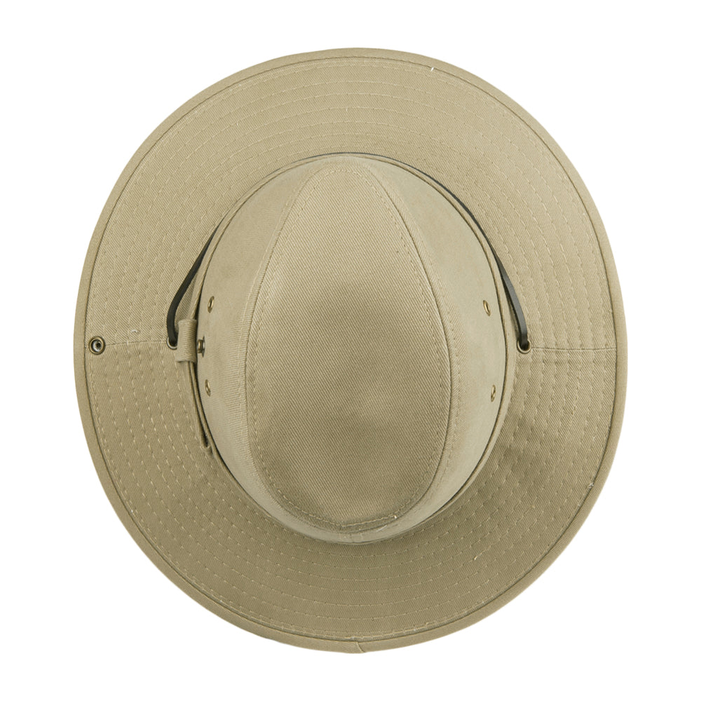 Dorfman-Pacific Aussie Cowboyhut aus Baumwolle mit Kinnband - Khaki