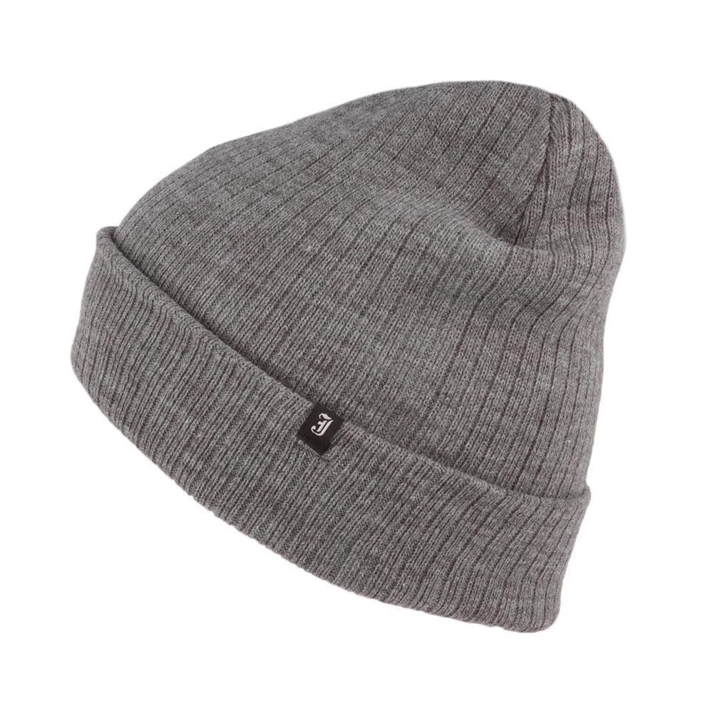 Jaxon & James Oversized Beanie in Rippstrick - Grau