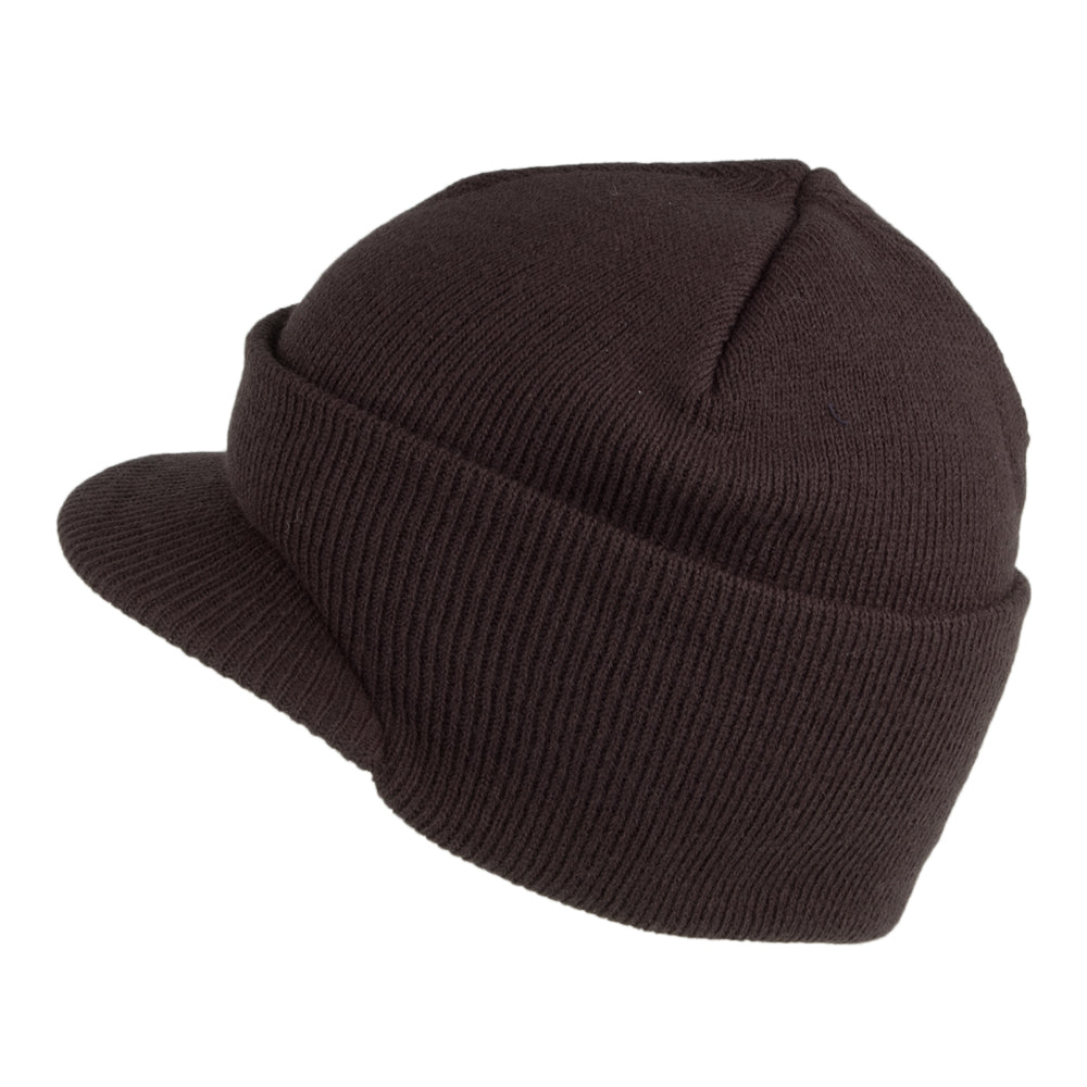 Dorfman-Pacific Beanie Mütze mit Visier - Braun