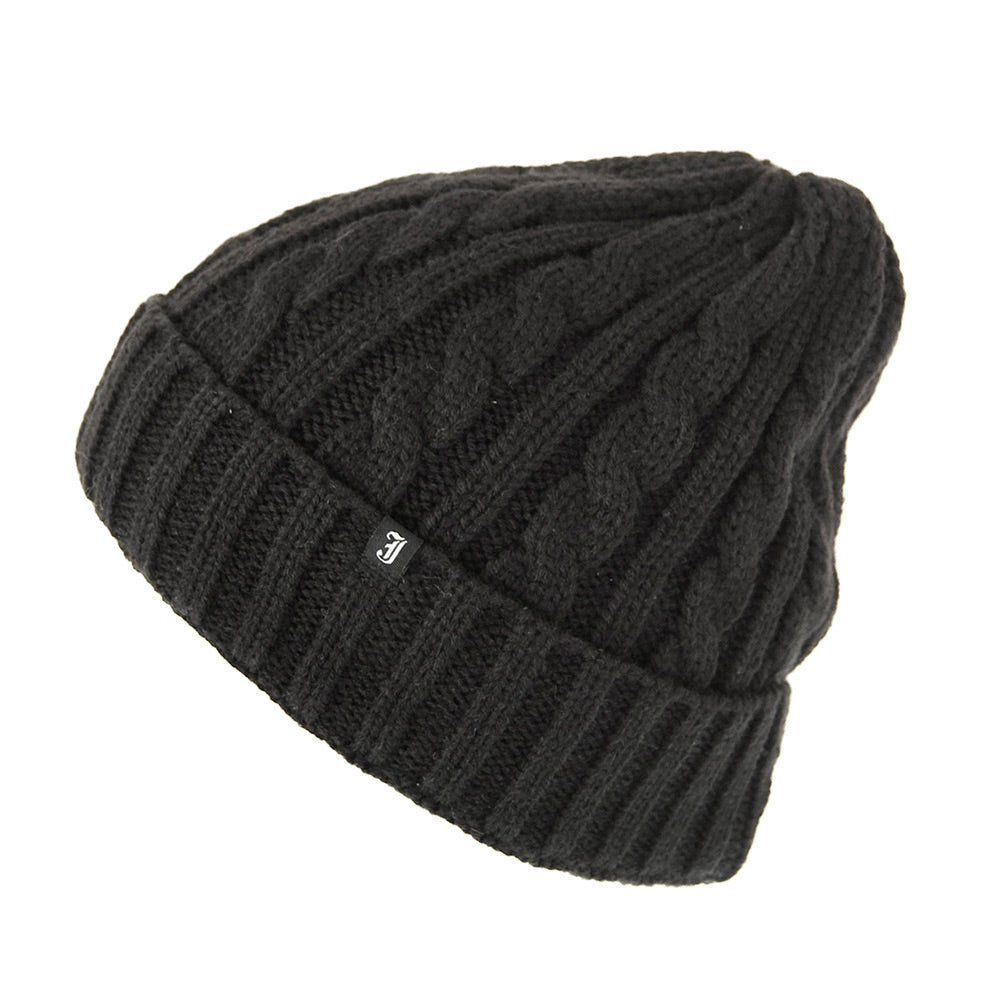 Jaxon & James Zopfstrickmuster Beanie - Schwarz