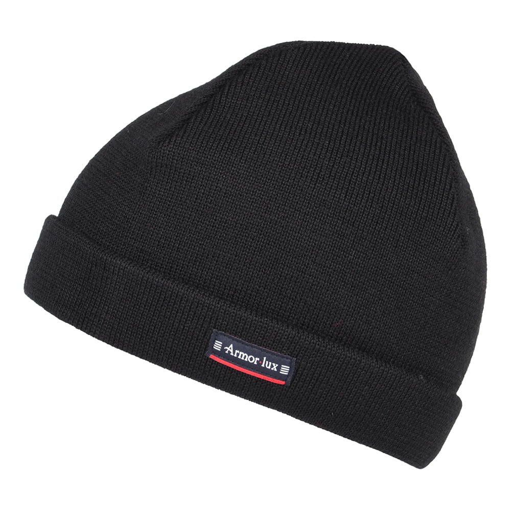 Armor Lux Lannion Beanie Mütze aus aus Purer Wolle - Schwarz