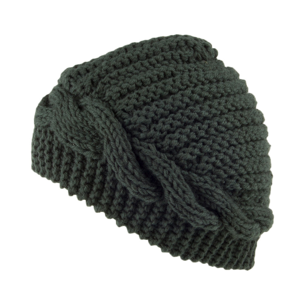 Scala Emilia Knopf Beanie Mütze - Olivgrün
