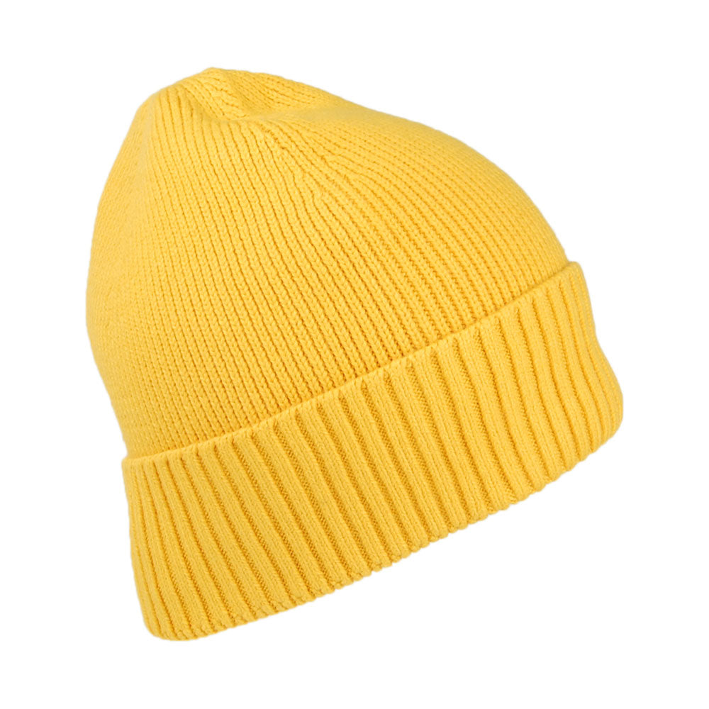 Tommy Hilfiger Pima Essential Flag Beanie Mütze aus Baumwoll-Kaschmir - Senfgelb