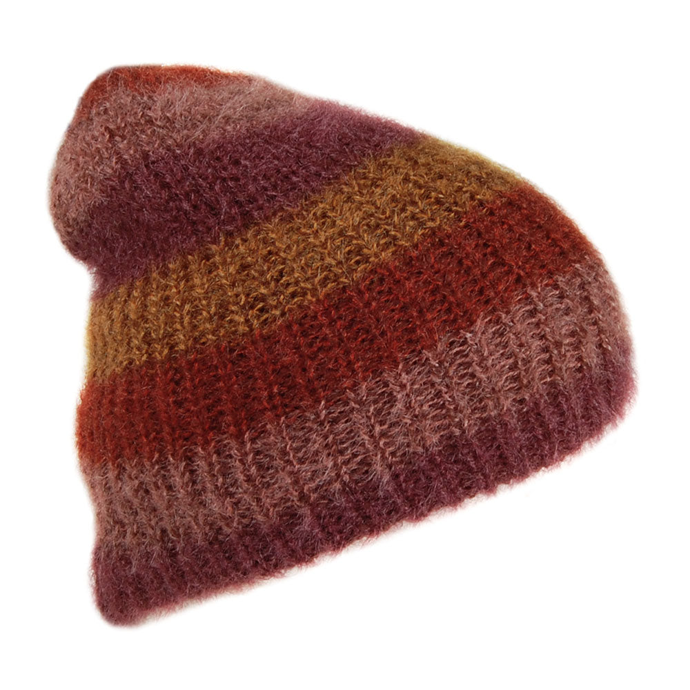 Barts Malve Beanie Mütze gestreift - Kastanienbraun Multi