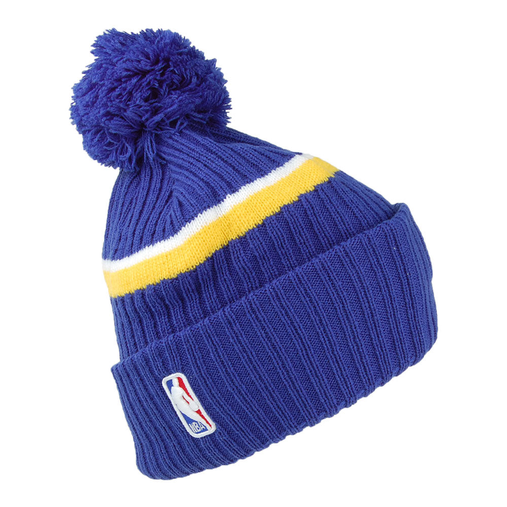 New Era Knit Cuff Golden State Warriors Bommelmütze - NBA Draft OTC - Blau