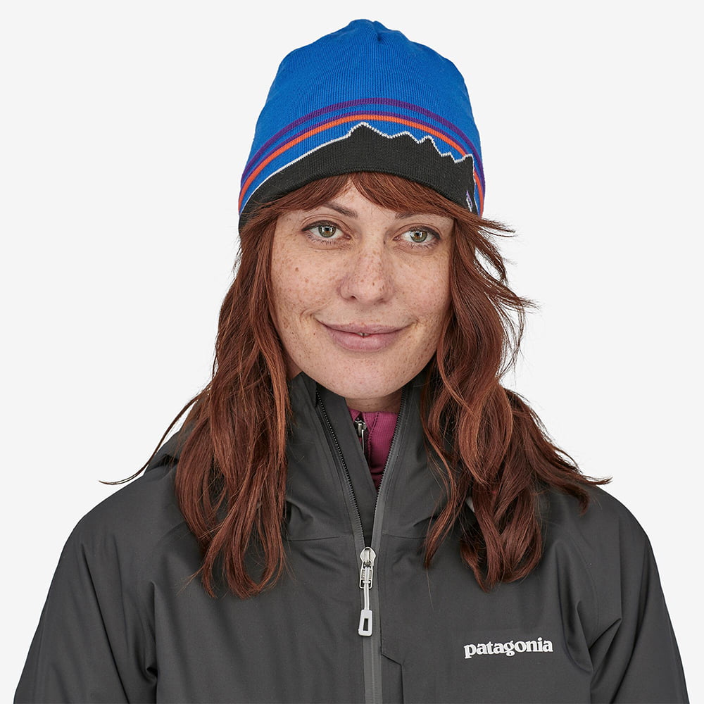 Patagonia Fitz Roy Recycelte Beanie Mütze Boulders - Blau