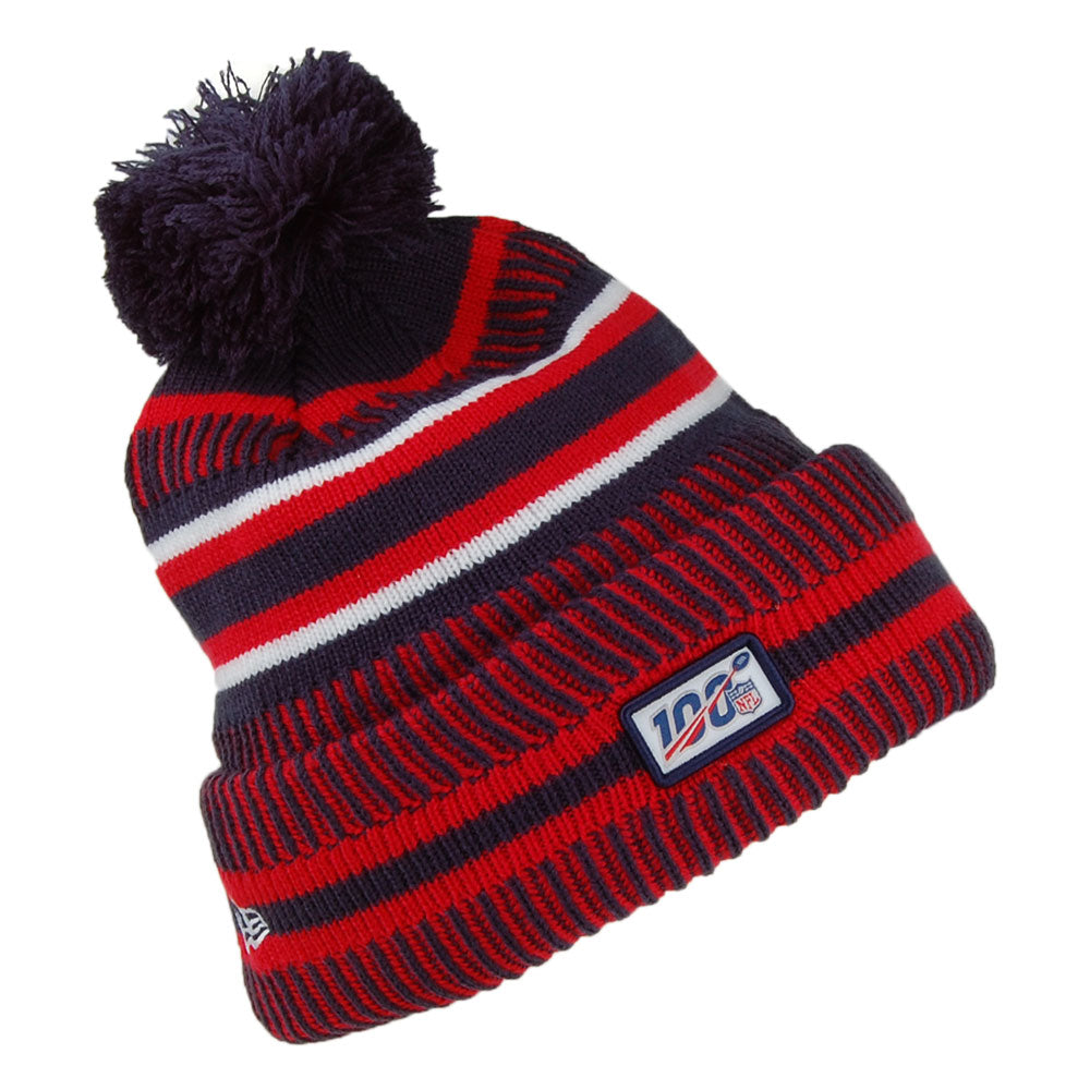 New Era New England Patriots Bommelmütze - NFL On Field Knit - Marineblau-Rot