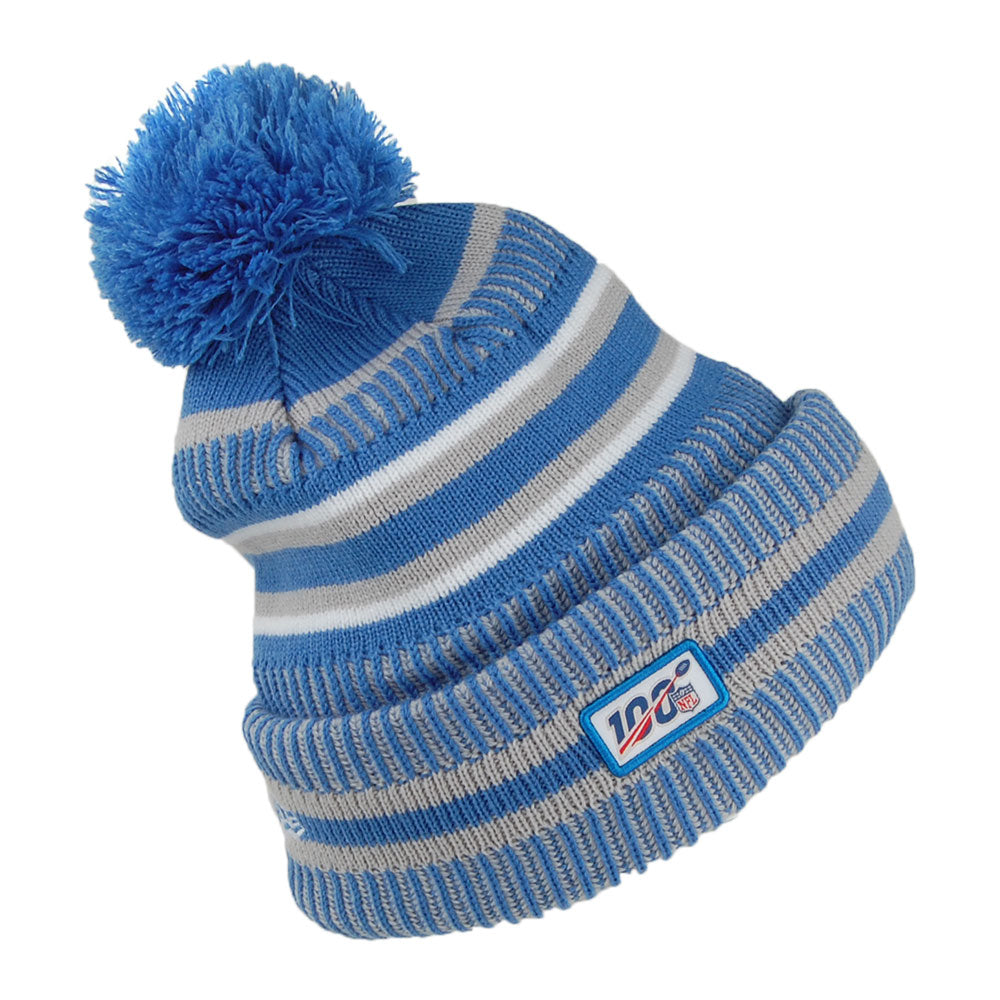 New Era Detroit Lions Bommelmütze - NFL On Field Knit - Blau-Grau