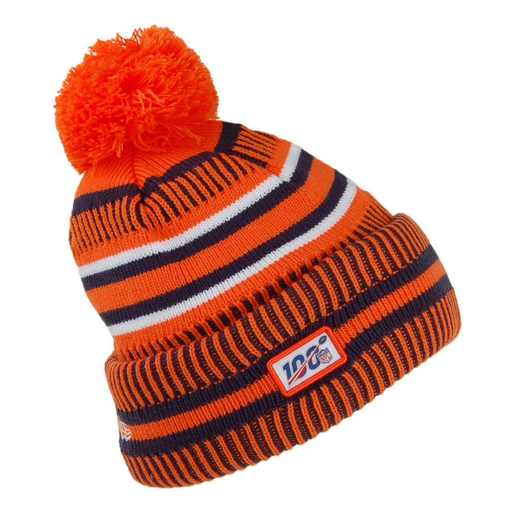 New Era Denver Broncos Bommelmütze - NFL On Field Knit - Marineblau-Orange