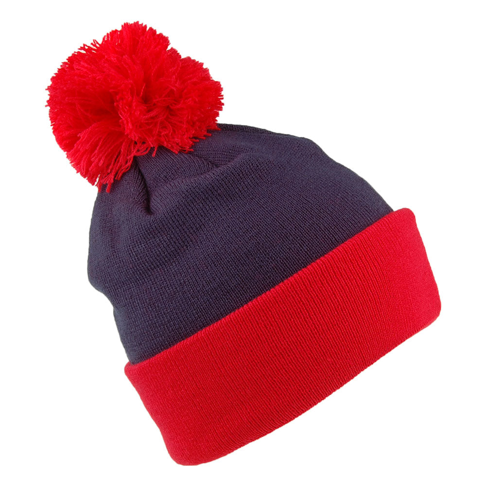 New Era New England Patriots Bommelmütze - NFL Pop Team Knit - Marineblau-Rot