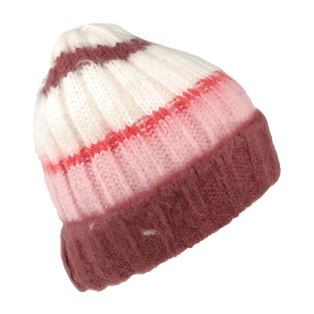 Levi's gestreifte Strick Beanie Mütze - Pink-Weiß