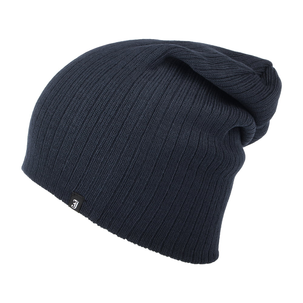 Jaxon & James Oversized Ribknit Beanie Mütze - Marineblau