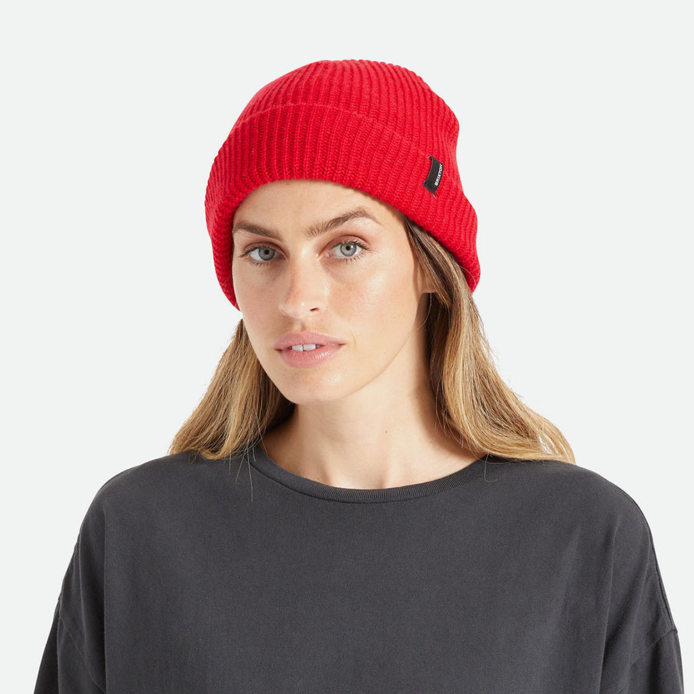Brixton Heist Beanie Mütze mit Umschlag - Rot